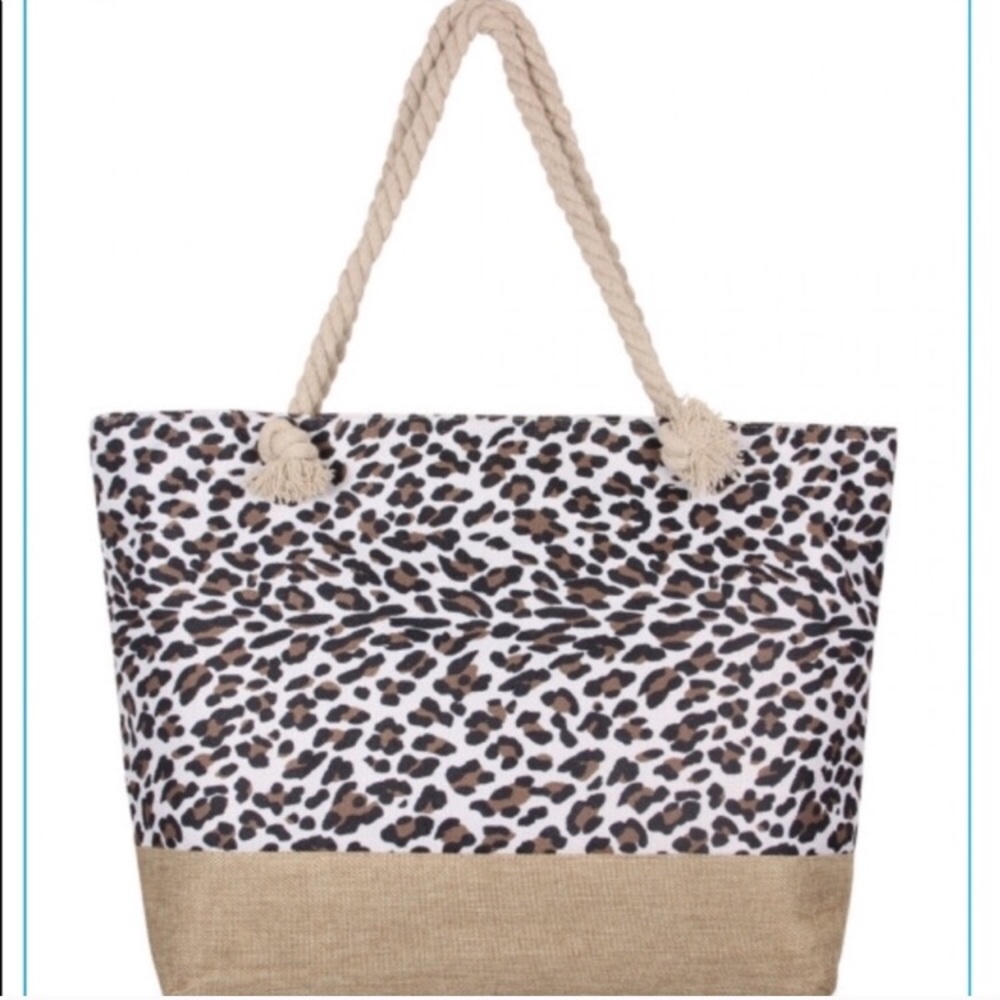 NWT/ Light Brown Leopard Print Large Tote